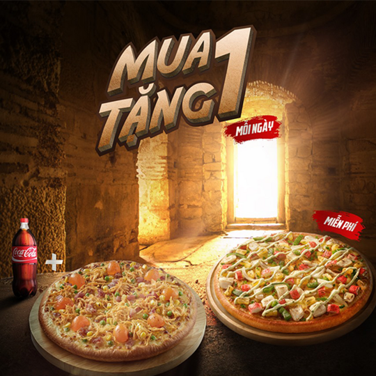 Pizza Hut ưu đãi mua 1 tặng 1 mỗi ngày