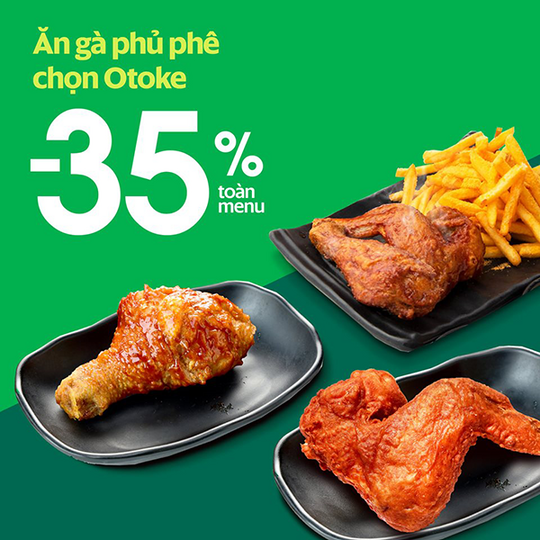 GrabFood ưu đãi 35% toàn menu Otoke Chicken