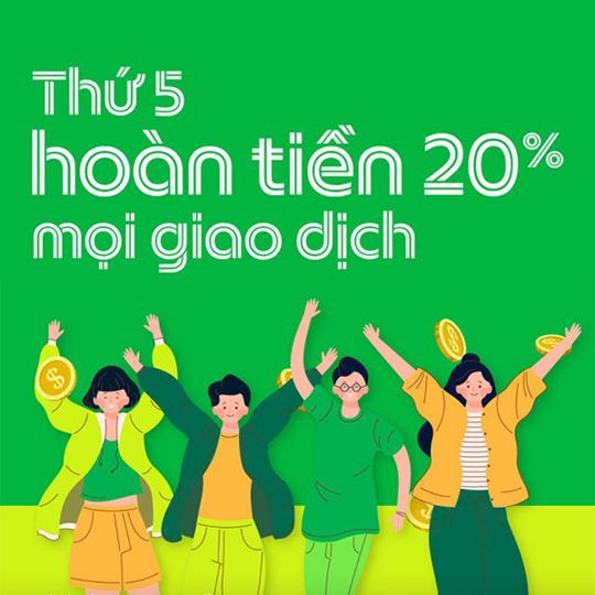 Grab hoàn tiền 20% mọi giao dịch vào thứ 5