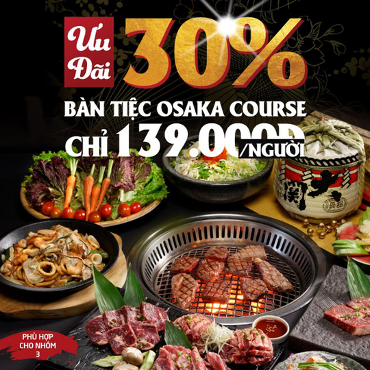 Sumo BBQ ưu đãi 30% chỉ 139k/ người