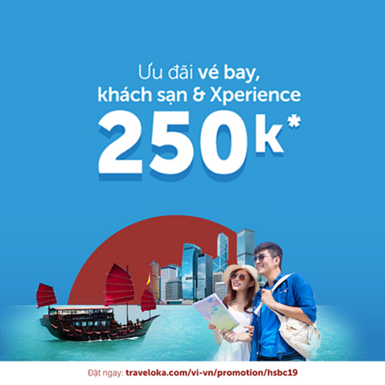 Traveloka giảm đến 250k cho chủ thẻ HSBC