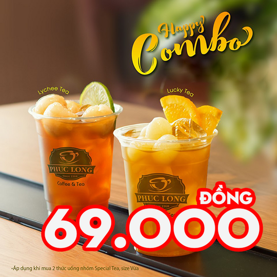 Phúc Long combo trà chỉ 69k