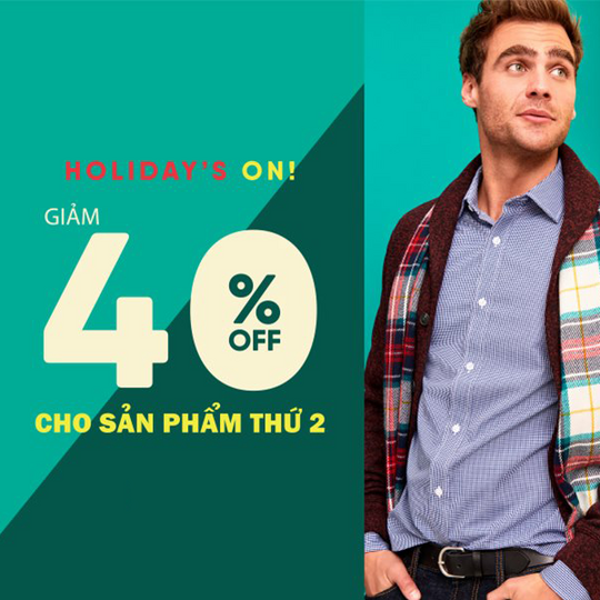 Old Navy giảm 40% cho sản phẩm thứ 2