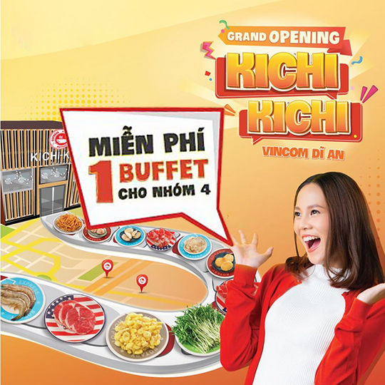 Kichi Kichi đi 4 miễn phí 1 tại Bình Dương