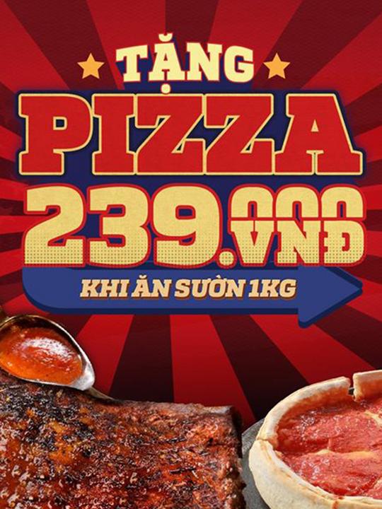 Cowboy Jack's tặng Chicago Pizza trị giá 239k tại Hà Nội
