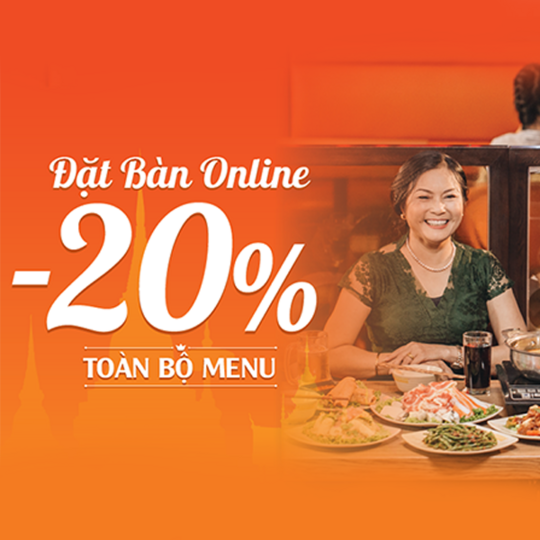 ThaiExpress giảm giá 20% toàn menu khi đặt bàn online
