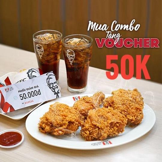 KFC tặng voucher 50k khi mua combo