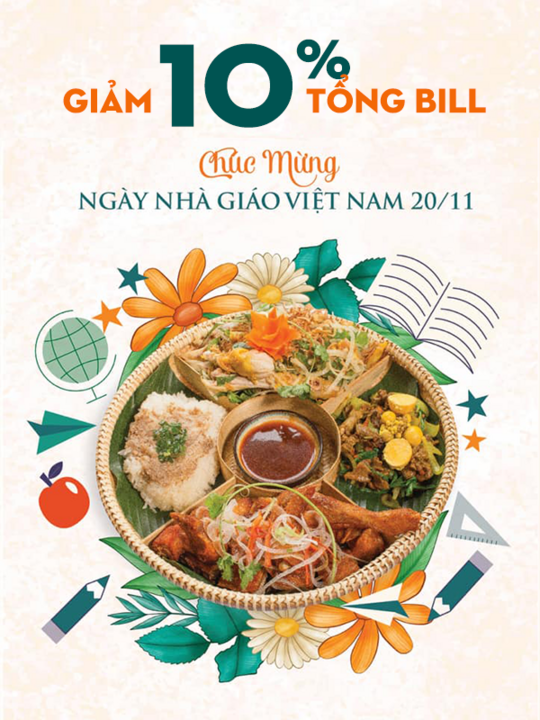 An Nam Quán giảm 10% tổng bill cho Giáo viên