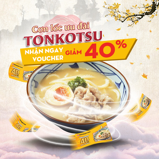 Marukame Udon tặng voucher giảm 40%