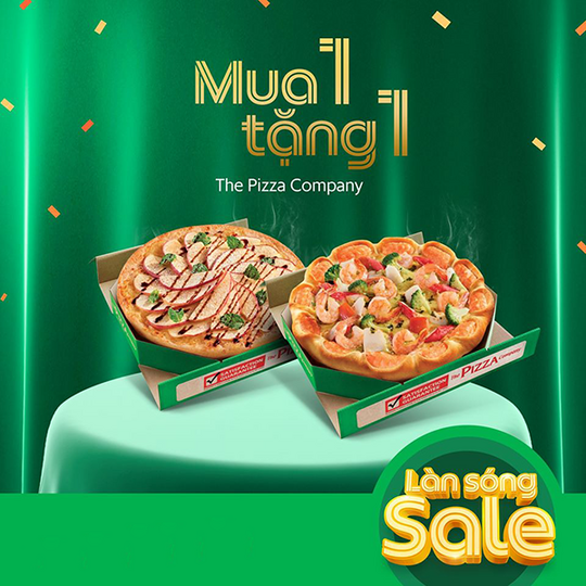 The Pizza Company mua 1 tặng 1 qua GrabFood