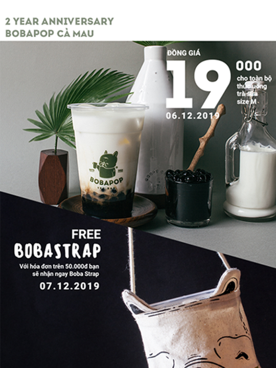 Bobapop đồng giá 19k & tặng boba strap