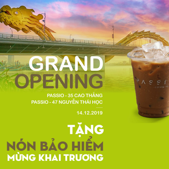 Passio Coffee Vietnam tặng nón bảo hiểm với hóa đơn từ 68k