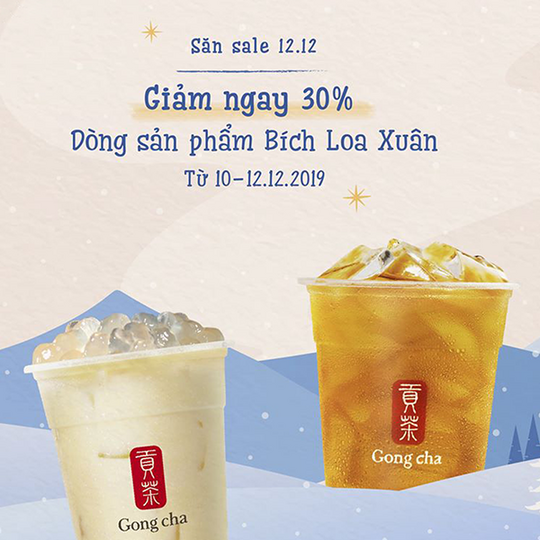 Gongcha giảm 30% trà Bích Loa Xuân