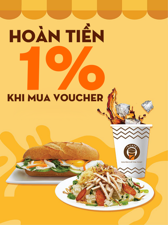 7-eleven hoàn tiền 1% khi mua voucher tại Shopiness