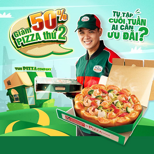 The Pizza Company giảm 50% cho pizza thứ 2 khi giao hàng