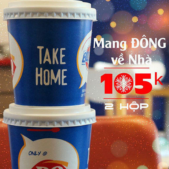 Dairy Queen ưu đãi 2 hộp kem chỉ 105k khi mang về