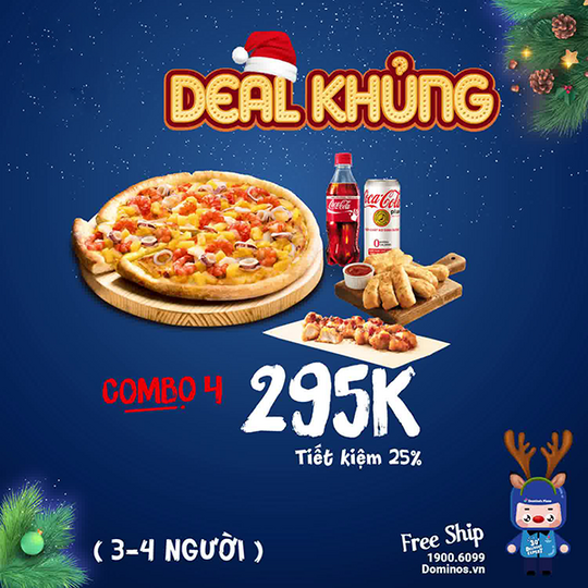 Domino ưu đãi đến 25% cho combo chỉ từ 175k