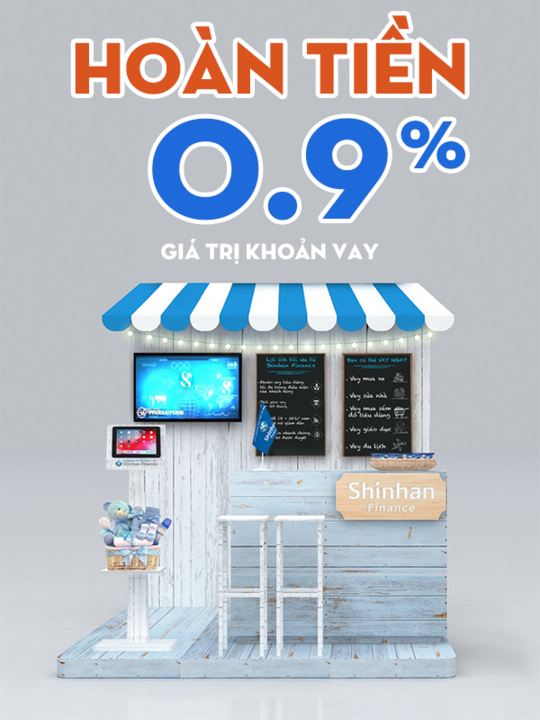 Shinhan Finance hoàn ngay 0.9% giá trị khoản vay