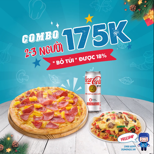 Domino combo Pizza chỉ từ 175k