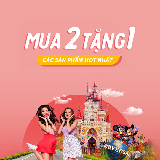 Traveloka mua 2 tặng 1 vé Xperience
