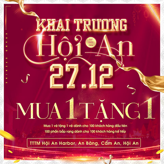 Lotte Cinema mua 1 tặng 1 tại Hội An