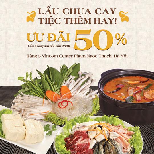 Khao lao giảm giá 50% Lẩu Tomyum Hải sản