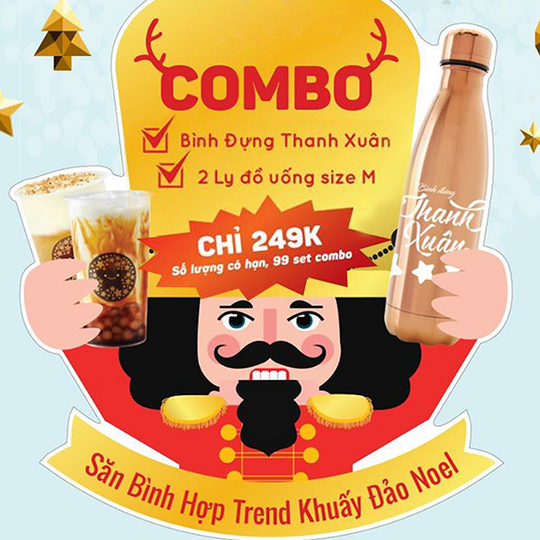 Tocotoco combo bình & 2 ly trà sữa chỉ 249k