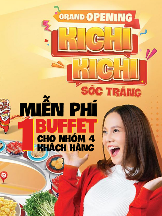 Kichi Kichi tặng 1 suất buffet 199k cho nhóm 4 người
