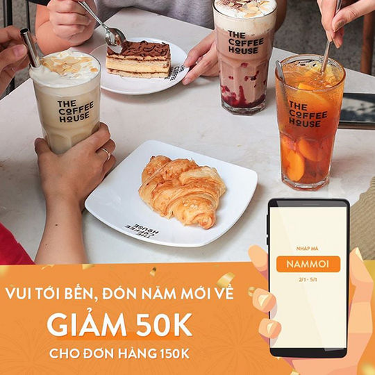 The Coffee House giảm 50k với hóa đơn từ 150k