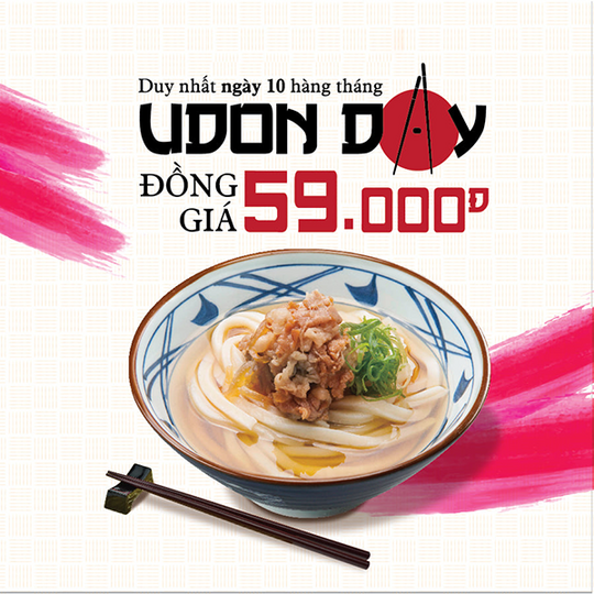 Marukame Udon khuyến mãi đồng giá 59k mì Udon