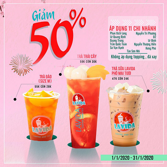 Lavida Coffee and Tea giảm giá đến 50% qua GoFood