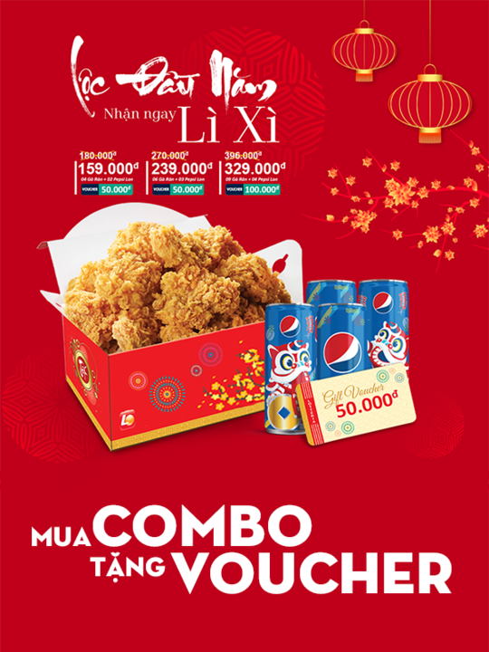 Lotteria tặng voucher đến 100k khi mua combo