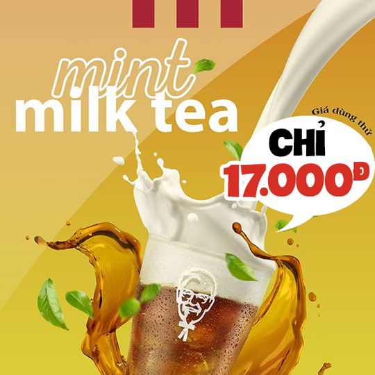 KFC khuyến mãi trà sữa chỉ 17k