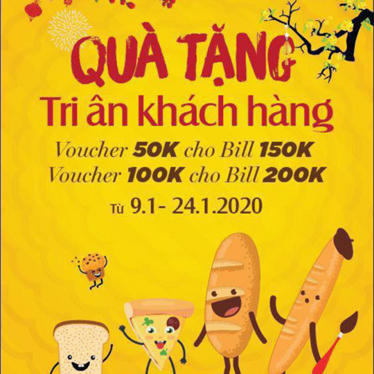 BreadTalk khuyến mãi tặng voucher 50k