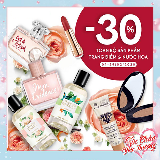 Yves Rocher giảm giá 30% cho nước hoa & trang điểm