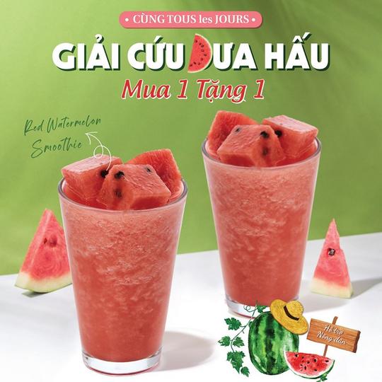 TOUS les JOURS khuyến mãi mua 1 tặng 1 nước dưa hấu