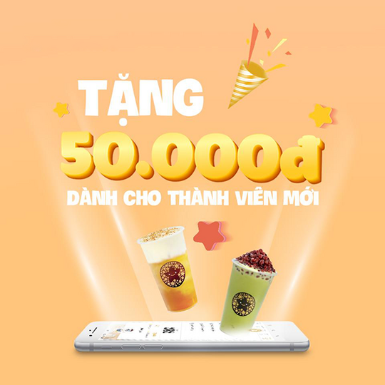 Tocotoco tặng voucher 50k cho KH mới