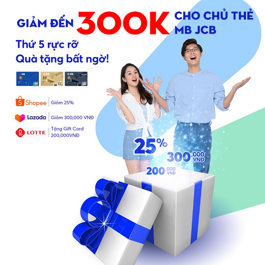 MBBank khuyến mãi đến 300k chủ thẻ JCB