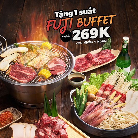 Yakimono khuyến mãi đi 4 trả tiền 3 khi dùng buffet