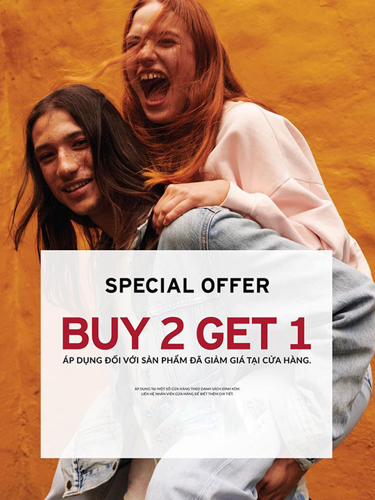 Levi's mua 2 tặng 1 nhiều sản phẩm