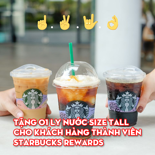 Starbucks Vietnam tặng đồ uống cho KH Starbucks Rewards