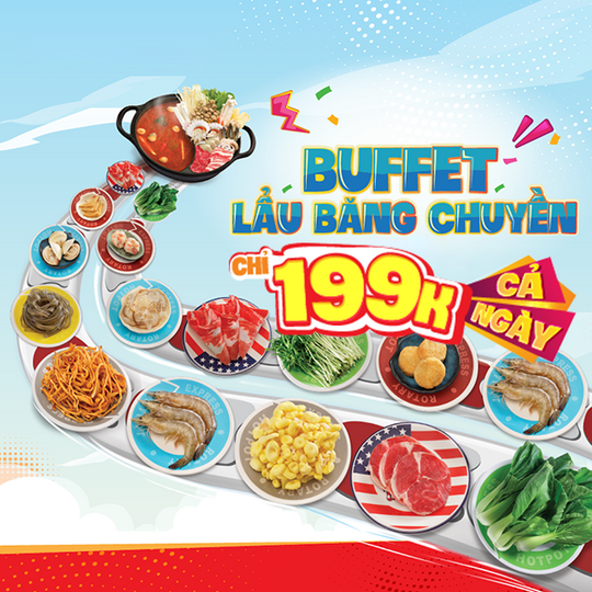 Kichi Kichi khuyến mãi buffet lẩu chỉ 199k cả ngày