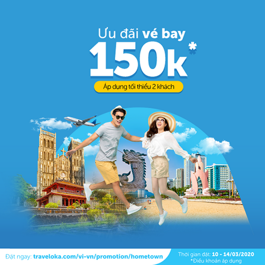 Traveloka khuyến mãi giảm 150k vé bay nội địa