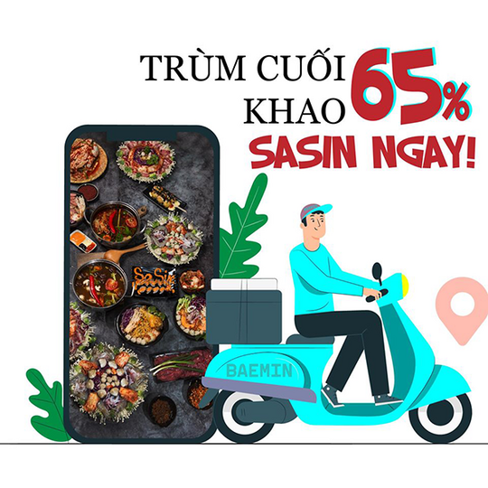 Mỳ Cay Sasin giảm 65% khi đặt qua Baemin