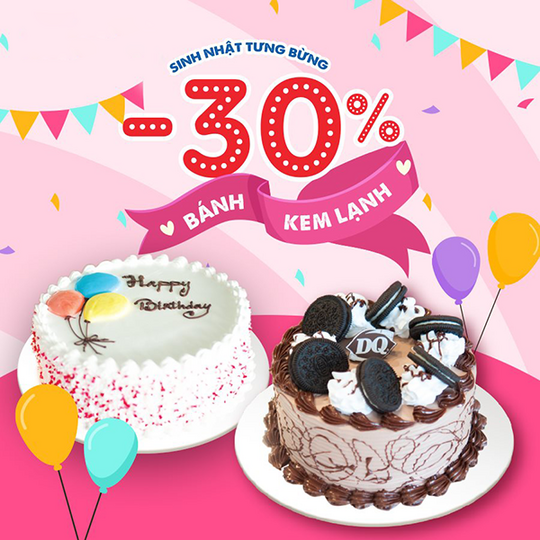 Dairy Queen giảm 30% bánh kem lạnh