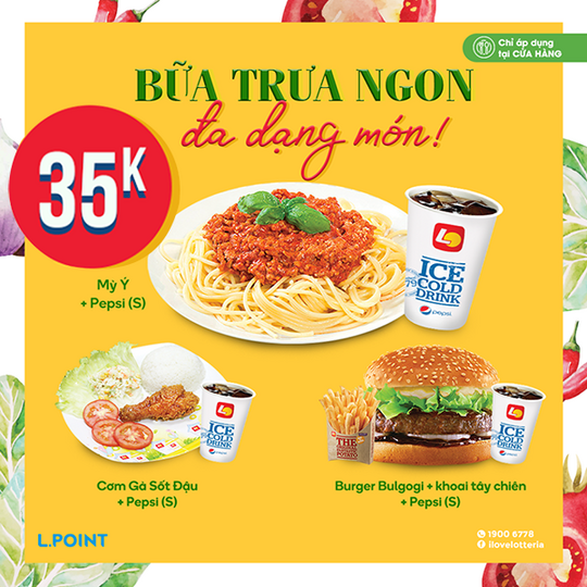 Lotteria khuyến mãi bữa trưa vui vẻ chỉ 35K