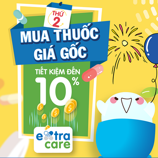 Pharmacity khuyến mãi đến 10% thứ 2 hàng tuần