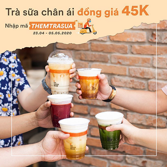 The Coffee House khuyến mãi trà sữa đồng giá 45k