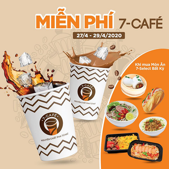 7-Eleven tặng cà phê khi mua món ăn bất kỳ