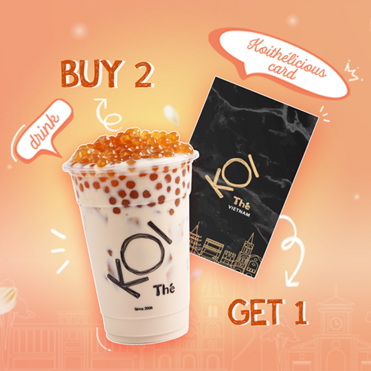 Koi Cafe tặng thẻ thành viên khi mua 2 ly